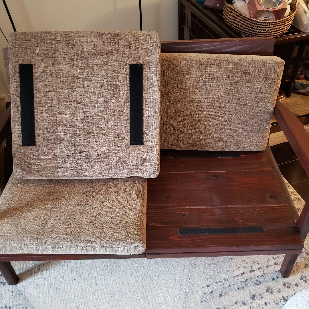 ブラウン 2人掛けソファ モダン ヴィンテージ