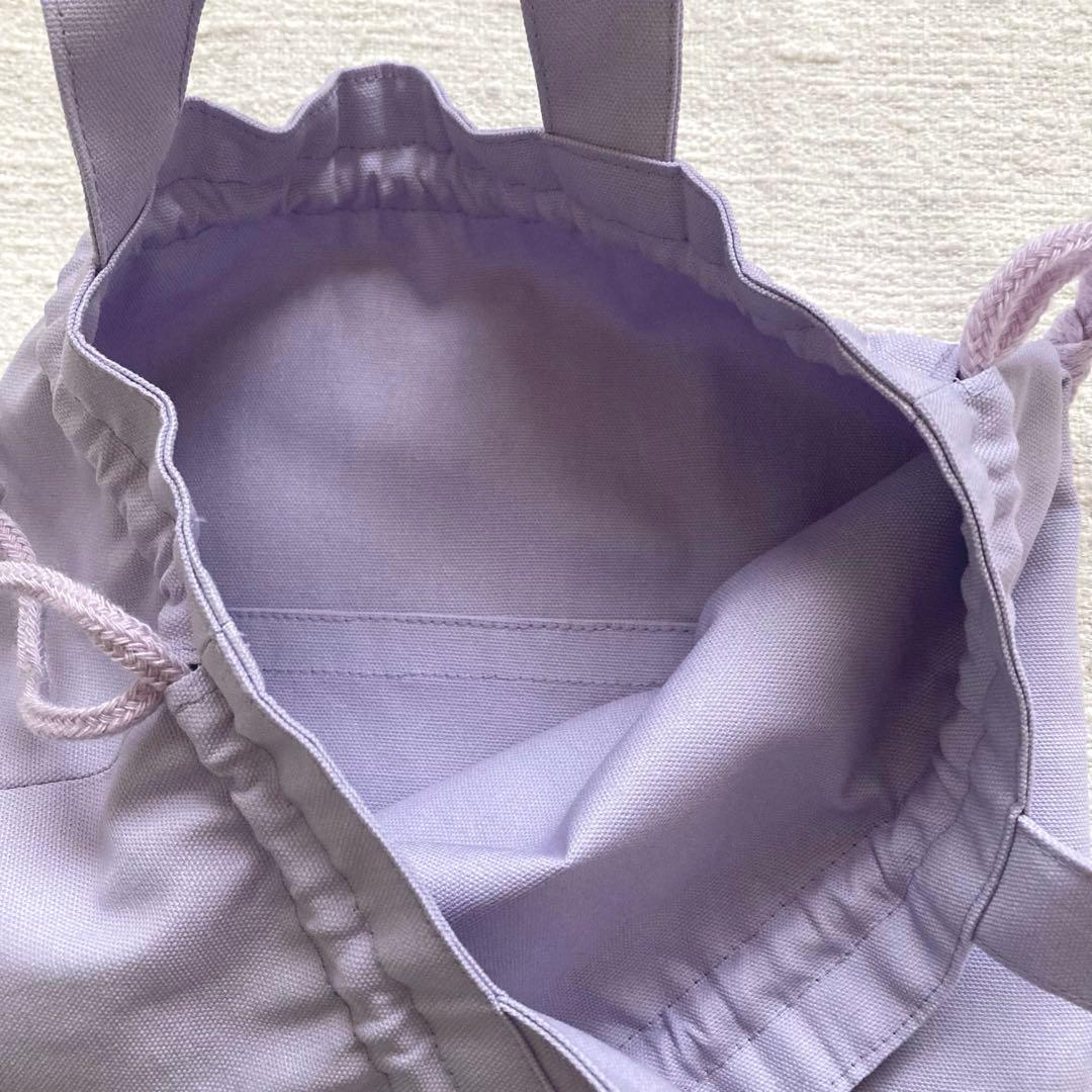 ママさん！小花柄フリルレッスンバッグ+体操服袋+上履き袋セット　ラベンダー