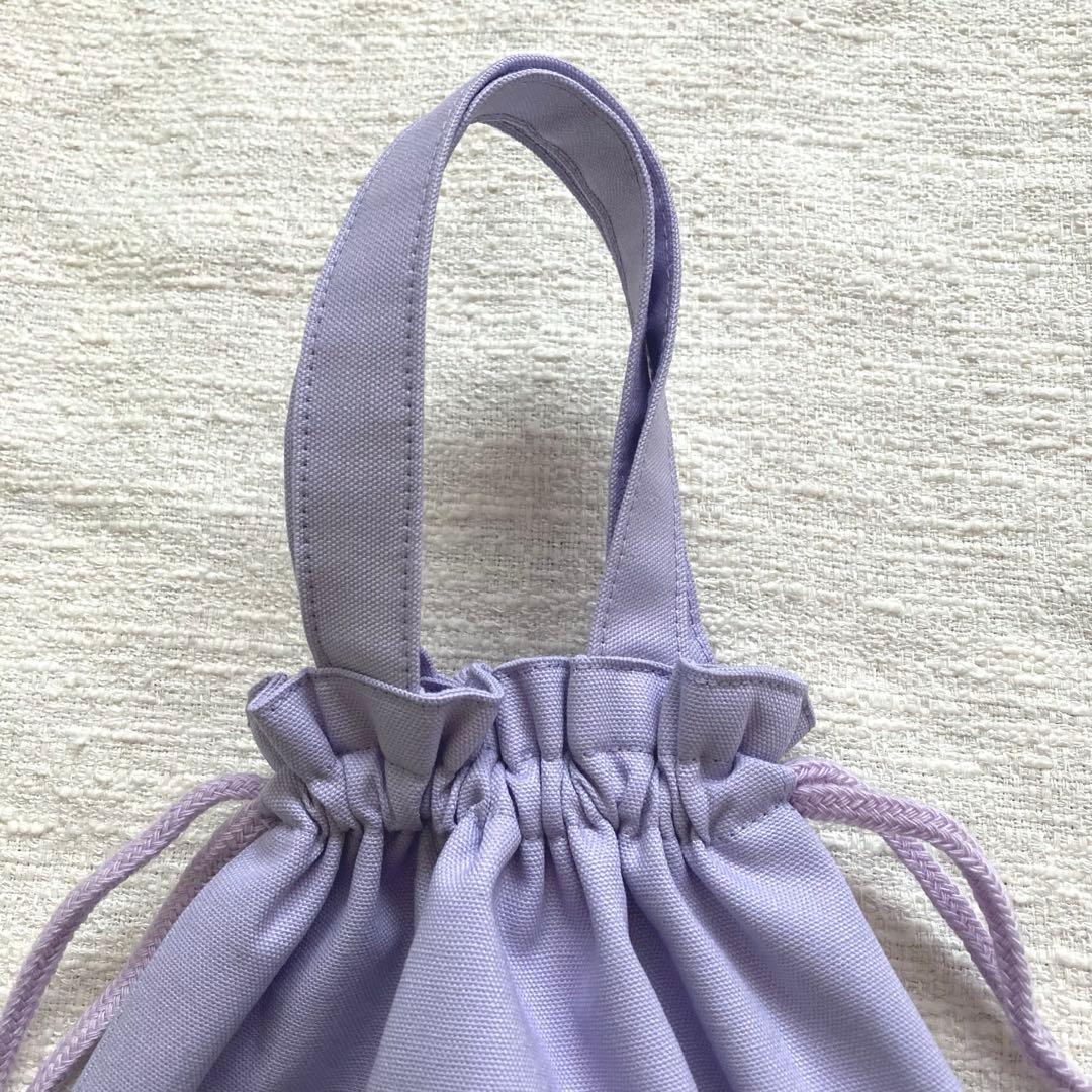 ママさん！小花柄フリルレッスンバッグ+体操服袋+上履き袋セット　ラベンダー