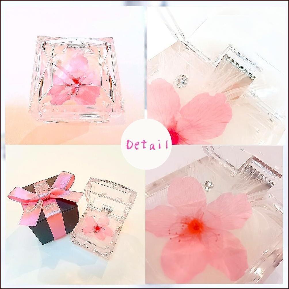 プリザーブドフラワー　ダイヤモンドジュエリー　桜 ピンク