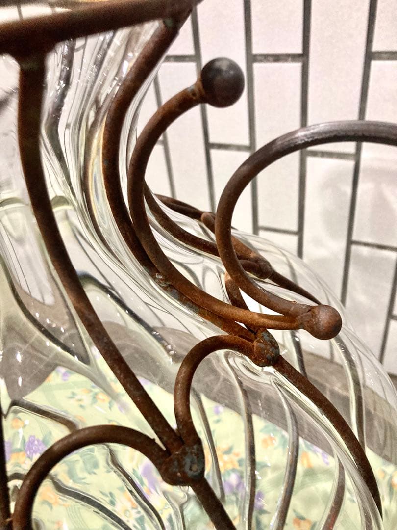 アンティーク ガラス製 アンフォラ 花瓶 フラワーベース 67cm イタリア製