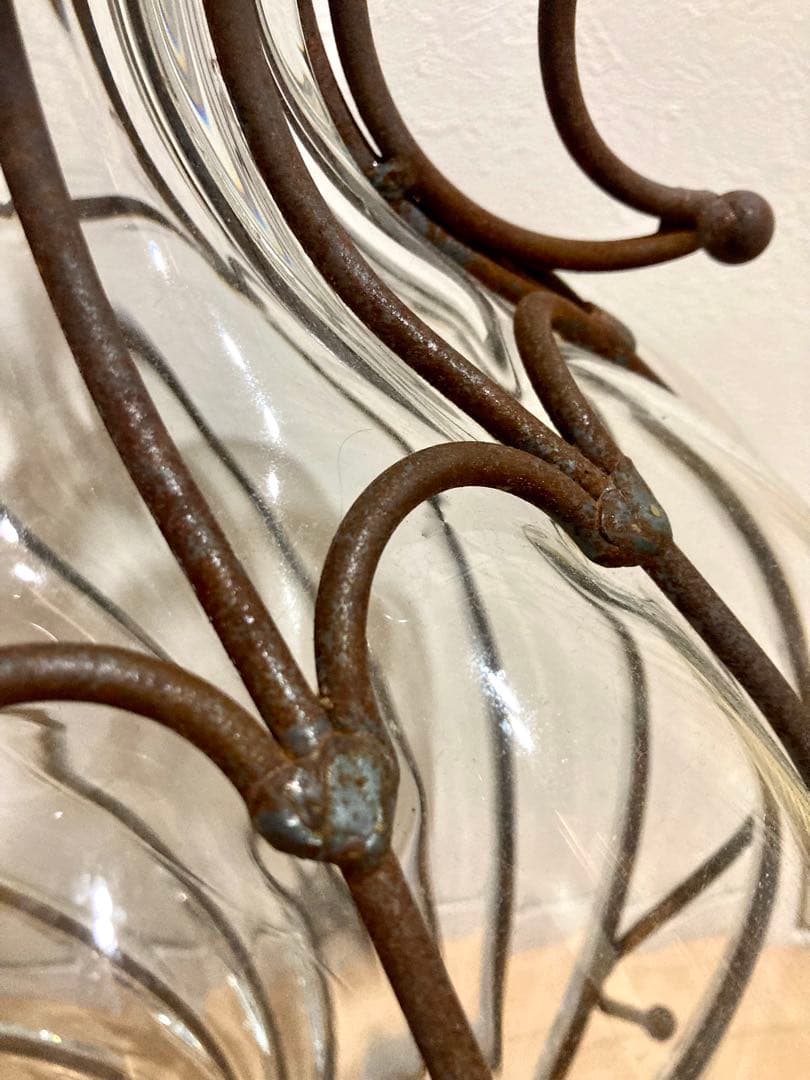 アンティーク ガラス製 アンフォラ 花瓶 フラワーベース 67cm イタリア製