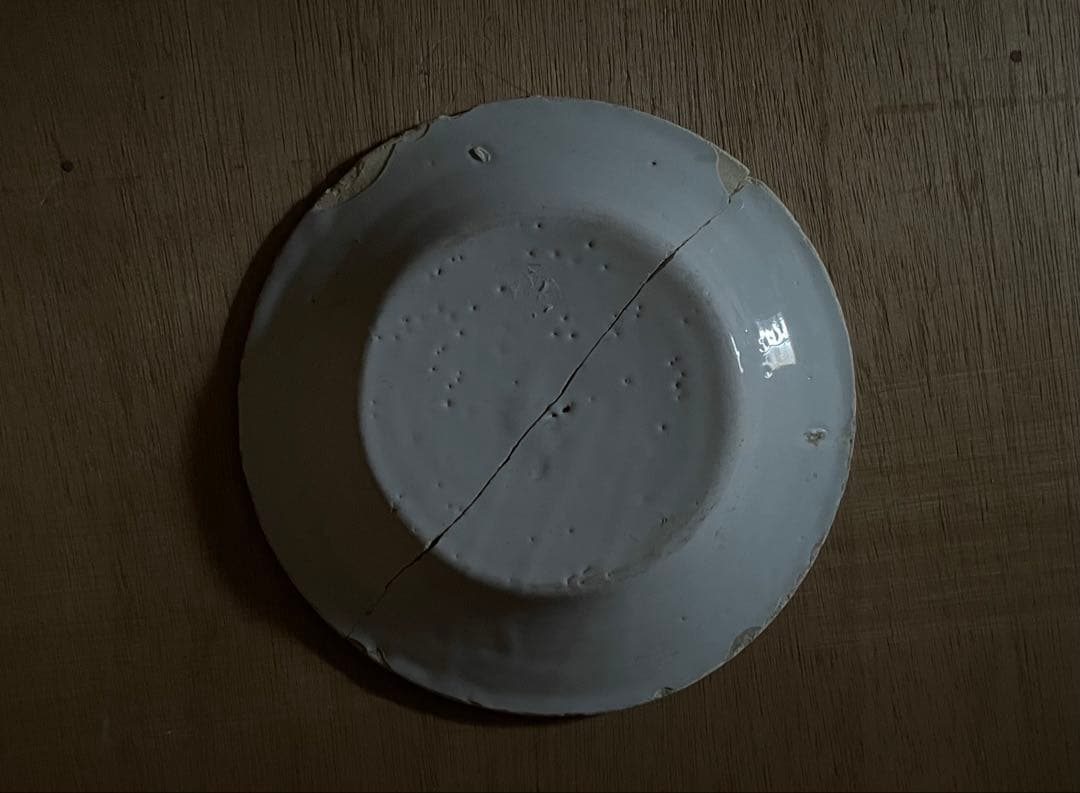 1670年頃　デルフト　リムプレート　　ライデンの紋章　)オランダ アンティーク