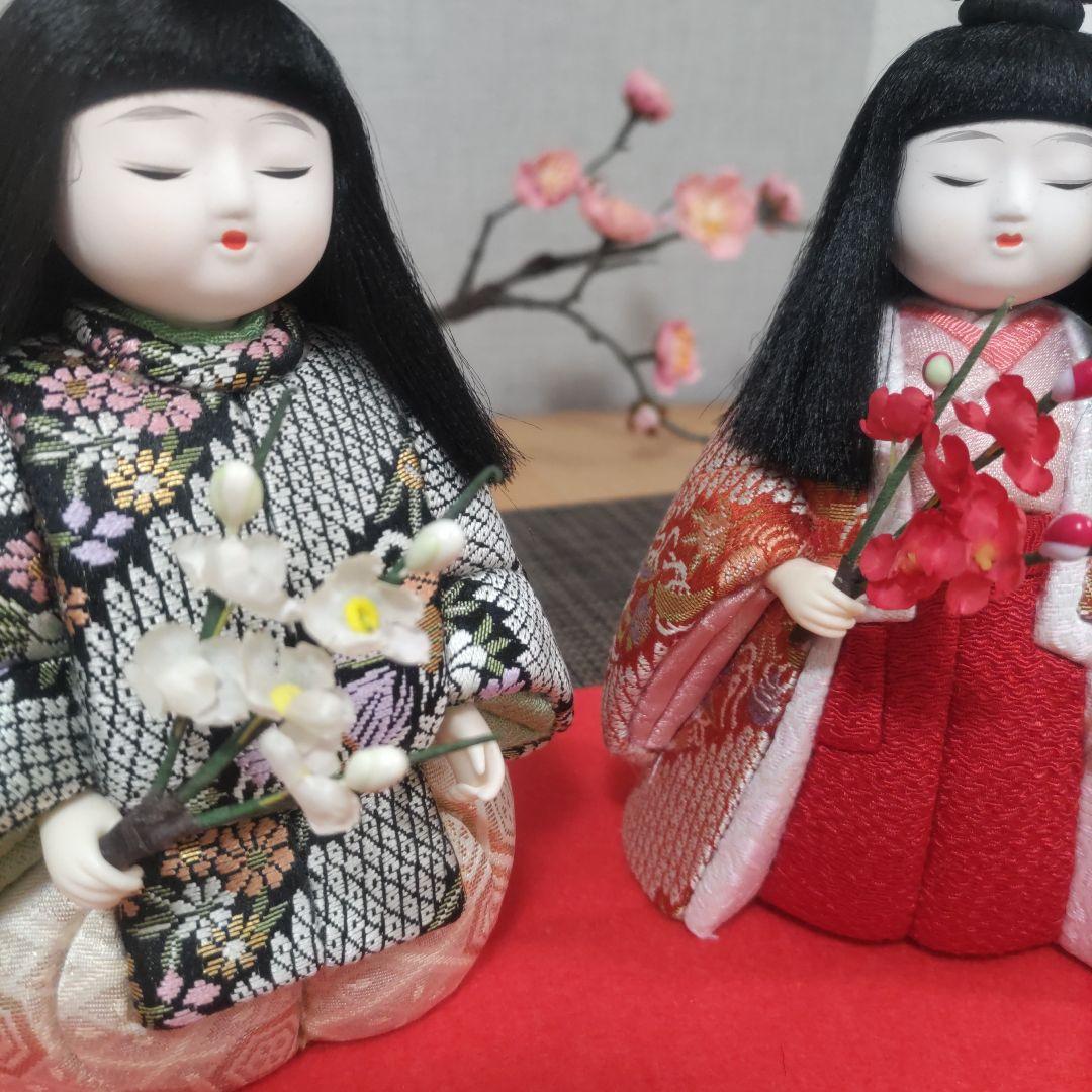 木目込人形✿紅梅白梅❀小さい雛人形✿❀