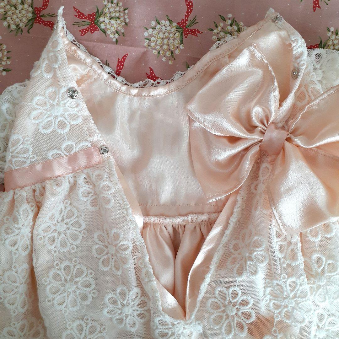 新作　65㎝前後のビスクドールのお嬢様用 ドレスとボネット　未使用品