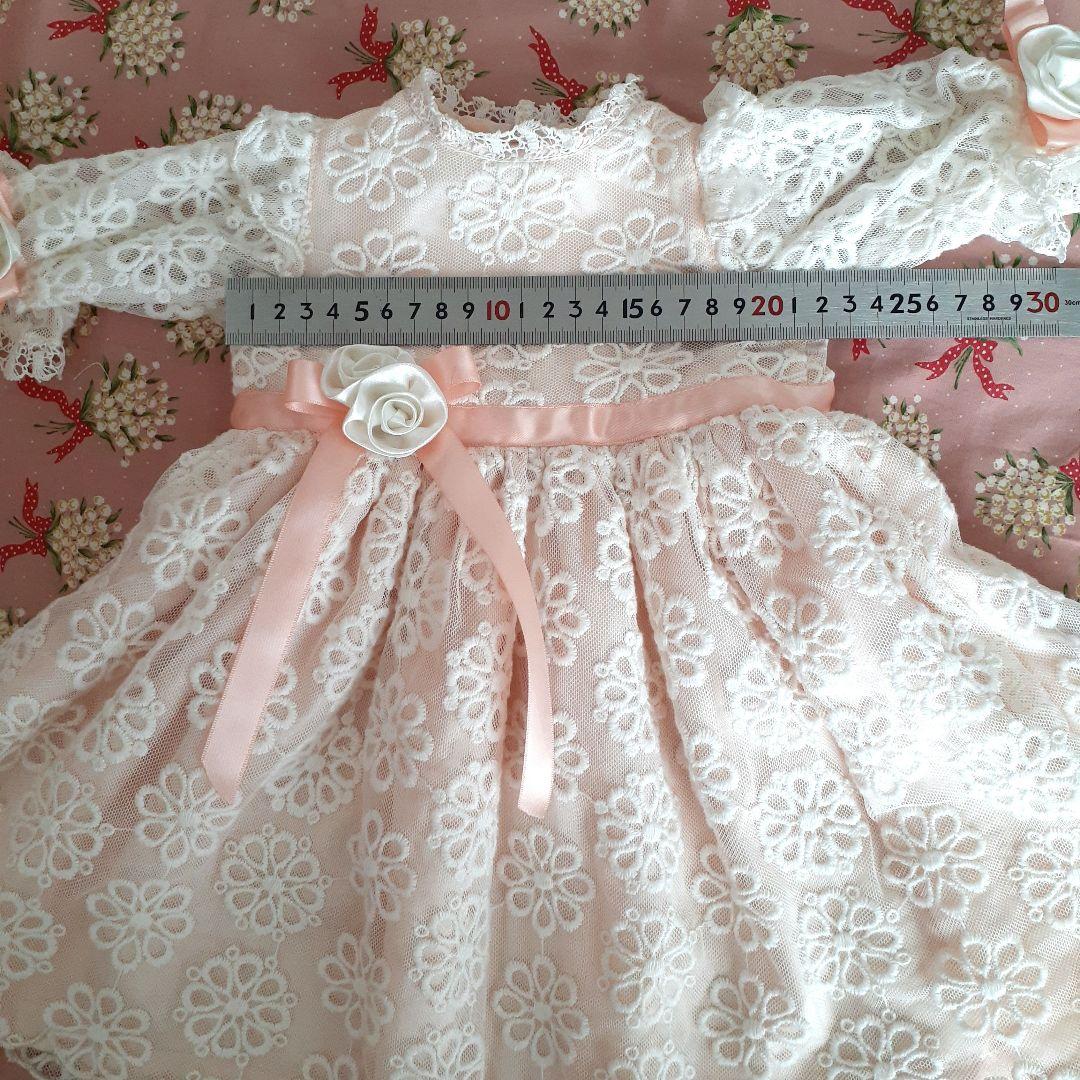 新作　65㎝前後のビスクドールのお嬢様用 ドレスとボネット　未使用品