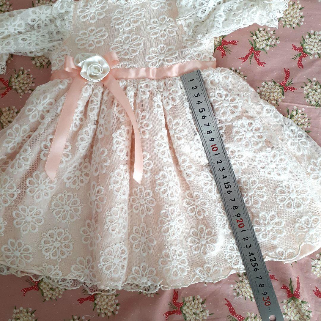 新作　65㎝前後のビスクドールのお嬢様用 ドレスとボネット　未使用品