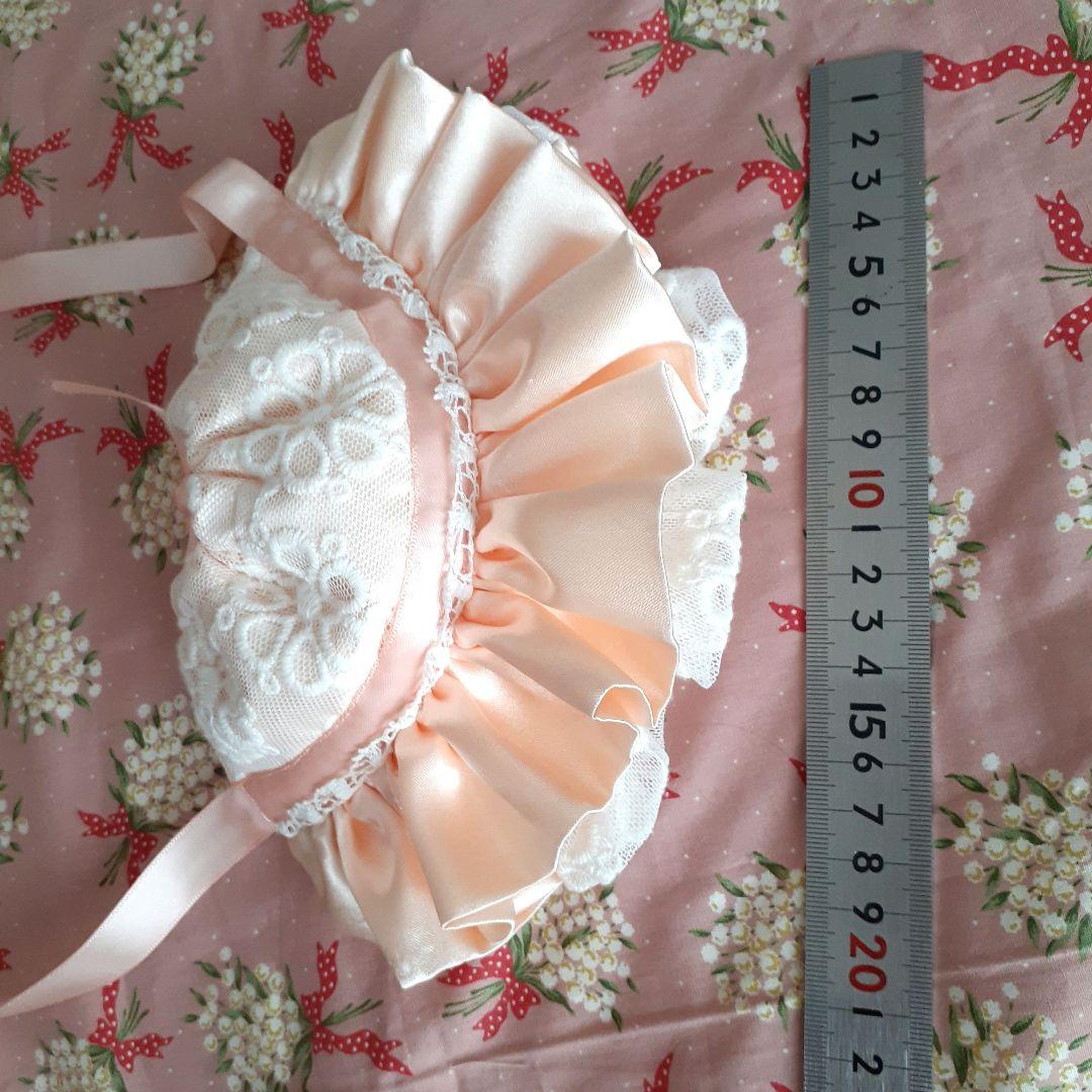 新作　65㎝前後のビスクドールのお嬢様用 ドレスとボネット　未使用品