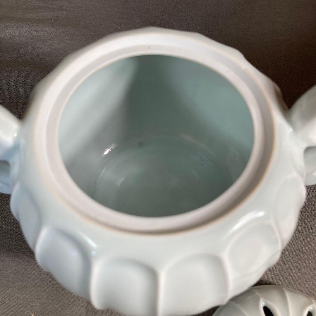 【中島均】日本の名窯　日展陶芸作家　日本現代工芸会　中島均作　青白磁割　耳付香炉