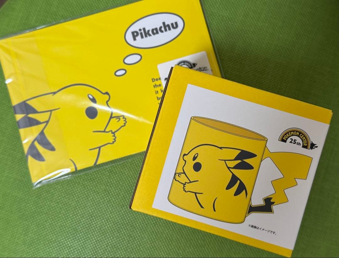 ポケモンセンター 25周年 ピカチュウマグカップ ヨコノート 2種セット　日本製