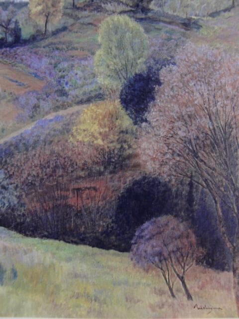 西嶋俊親　「丘陵藹然(SAN GIMIGNANO)」、希少画集より、状態良好