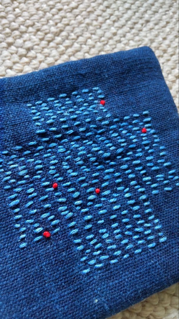 【ご予約】ハンドメイド　ポットマット　コースター　古布リメイク　藍染　絣　刺し子