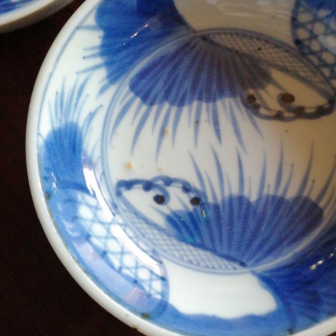 伊万里　染付深皿　13.7cm　9客　幕末～明治期
