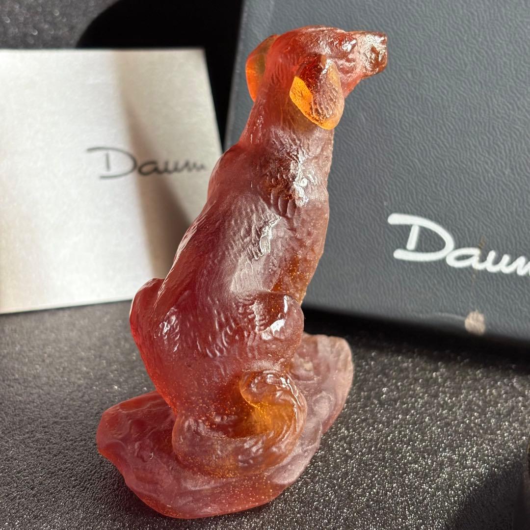 極美品 箱付 DaumFrance ドームフランス 置物 干支 戌 犬 ガラス