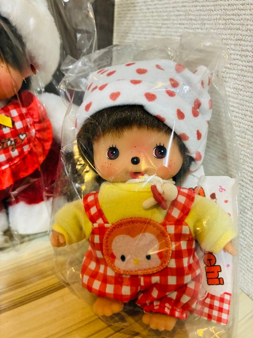 50周年ハローキティモンチッチ顔でかSSキーチェーン　ギンガムキティ　ベビチッチ