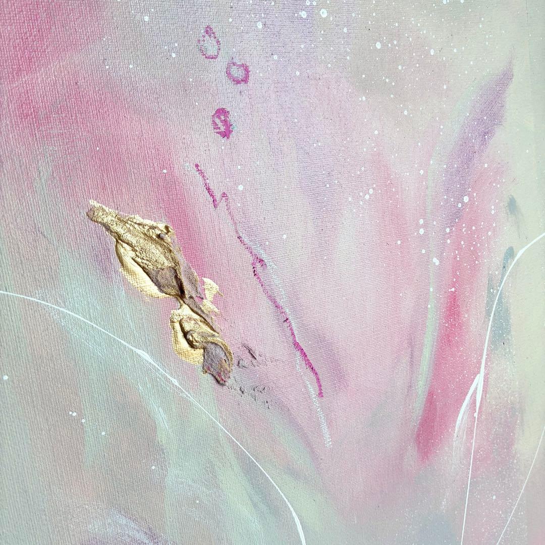 現代アート　53×45.5㎝　花　抽象画　モダン　アートパネル　インテリア　絵画