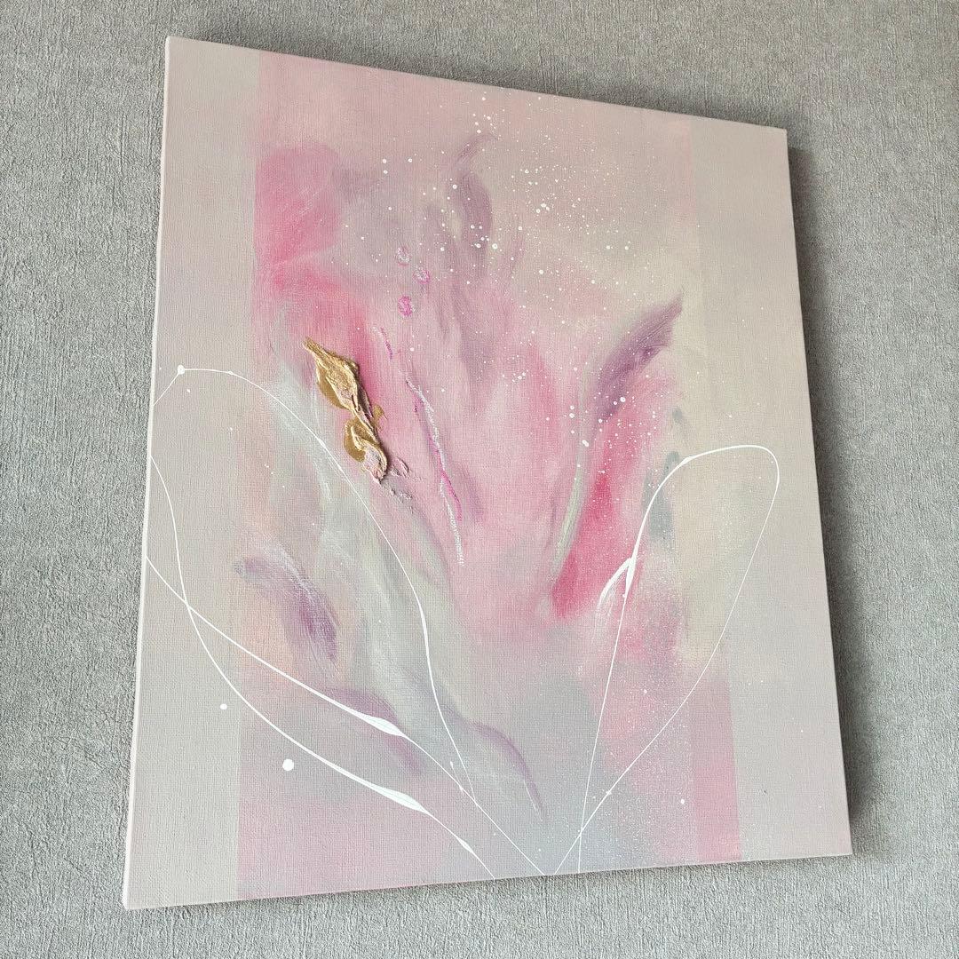 現代アート　53×45.5㎝　花　抽象画　モダン　アートパネル　インテリア　絵画