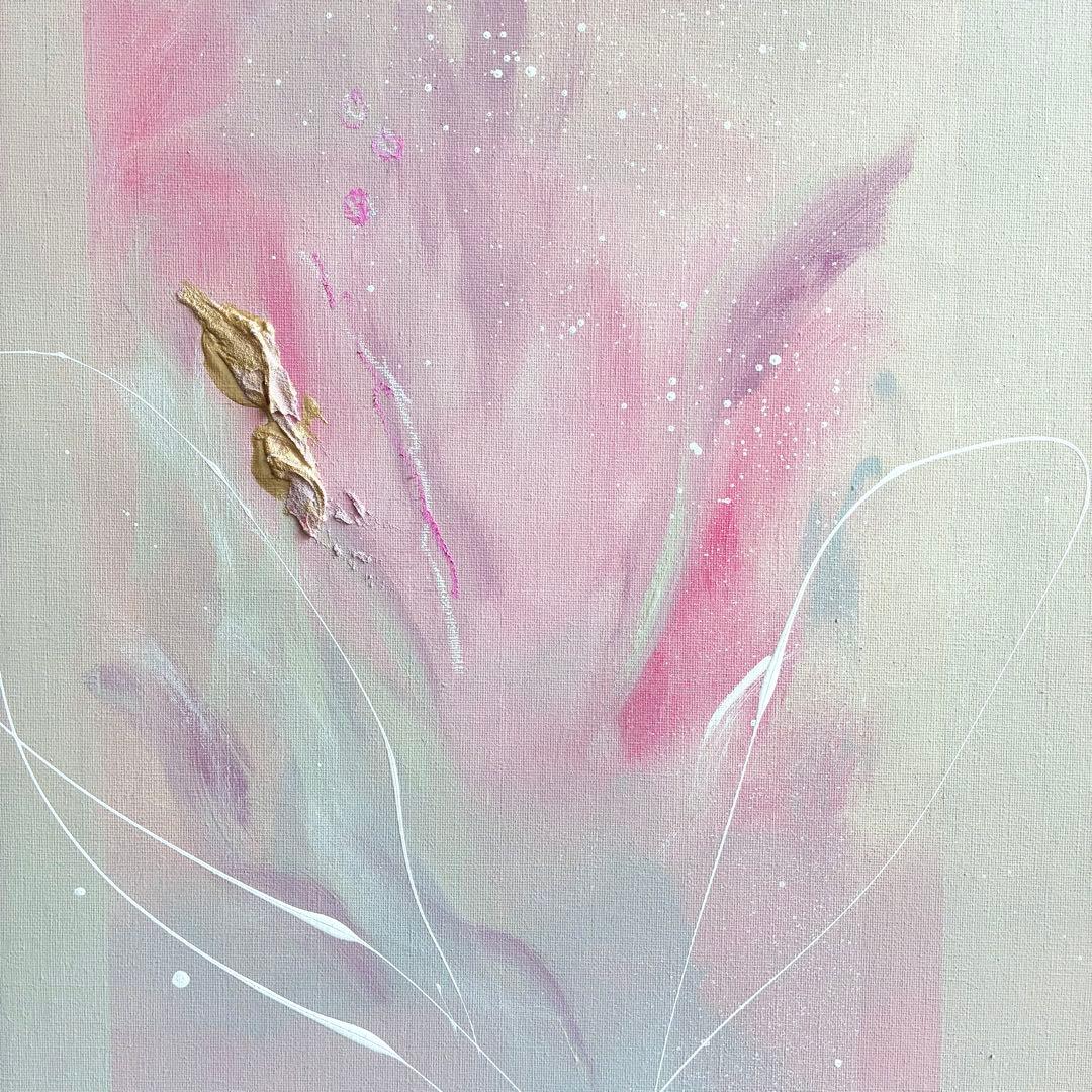 現代アート　53×45.5㎝　花　抽象画　モダン　アートパネル　インテリア　絵画