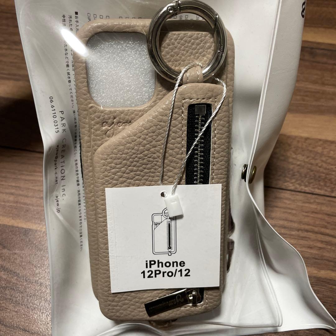 【m♡】エジュー　iPhone 12Pro/12 スマホケースストラップ付