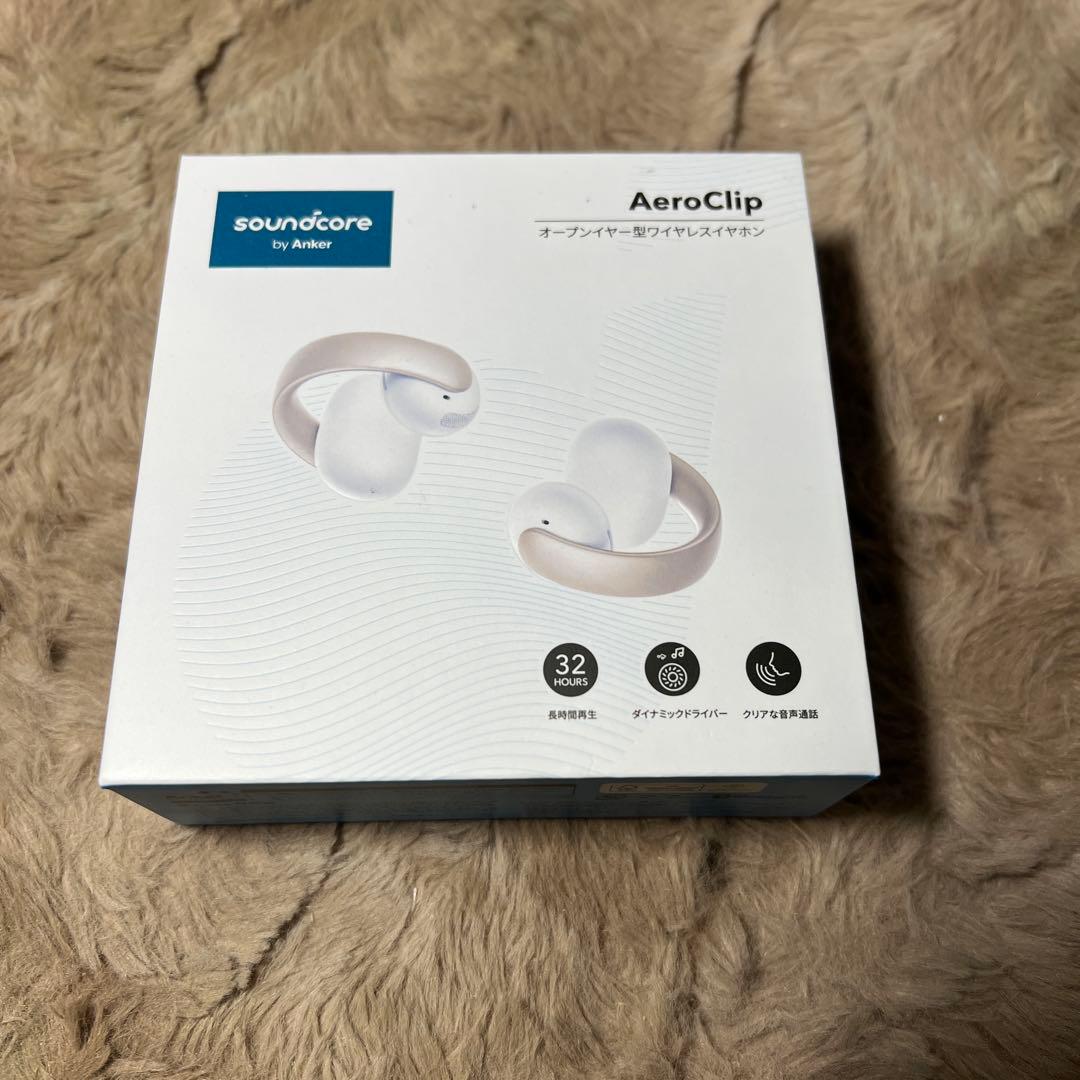 Soundcore by Anker AeroClip ホワイト＆ゴールド