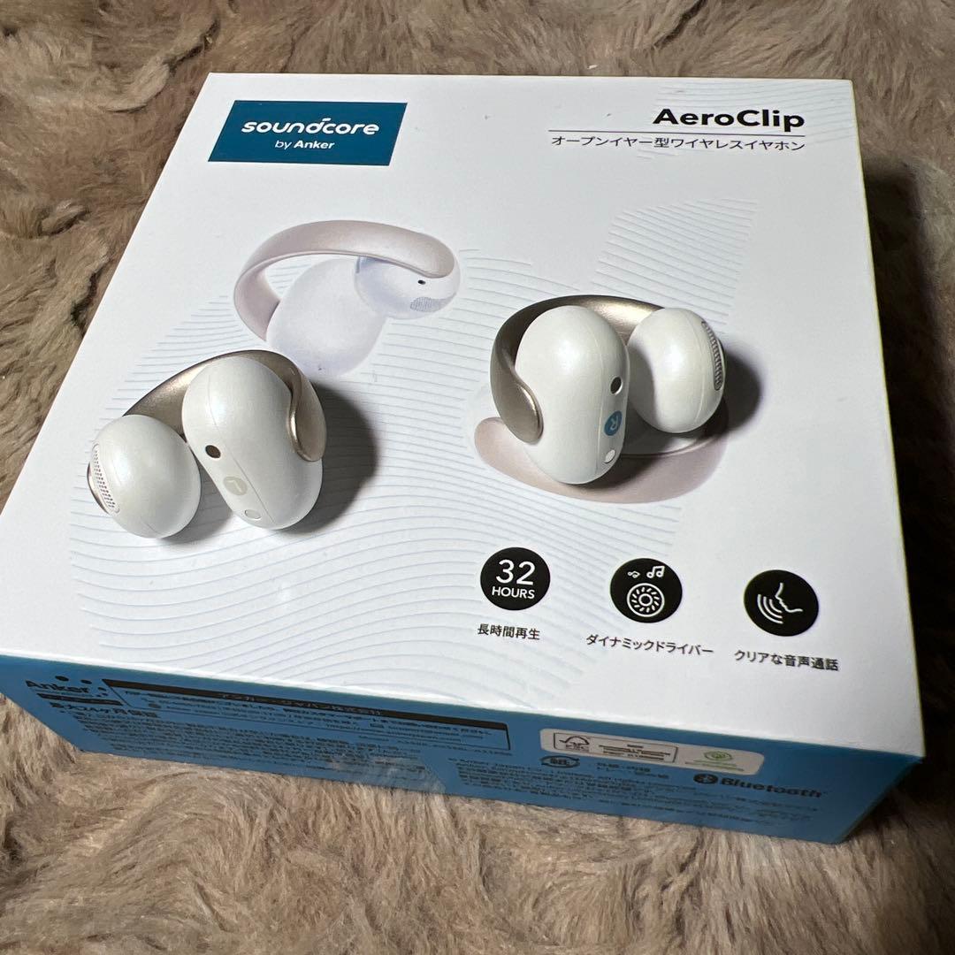 Soundcore by Anker AeroClip ホワイト＆ゴールド