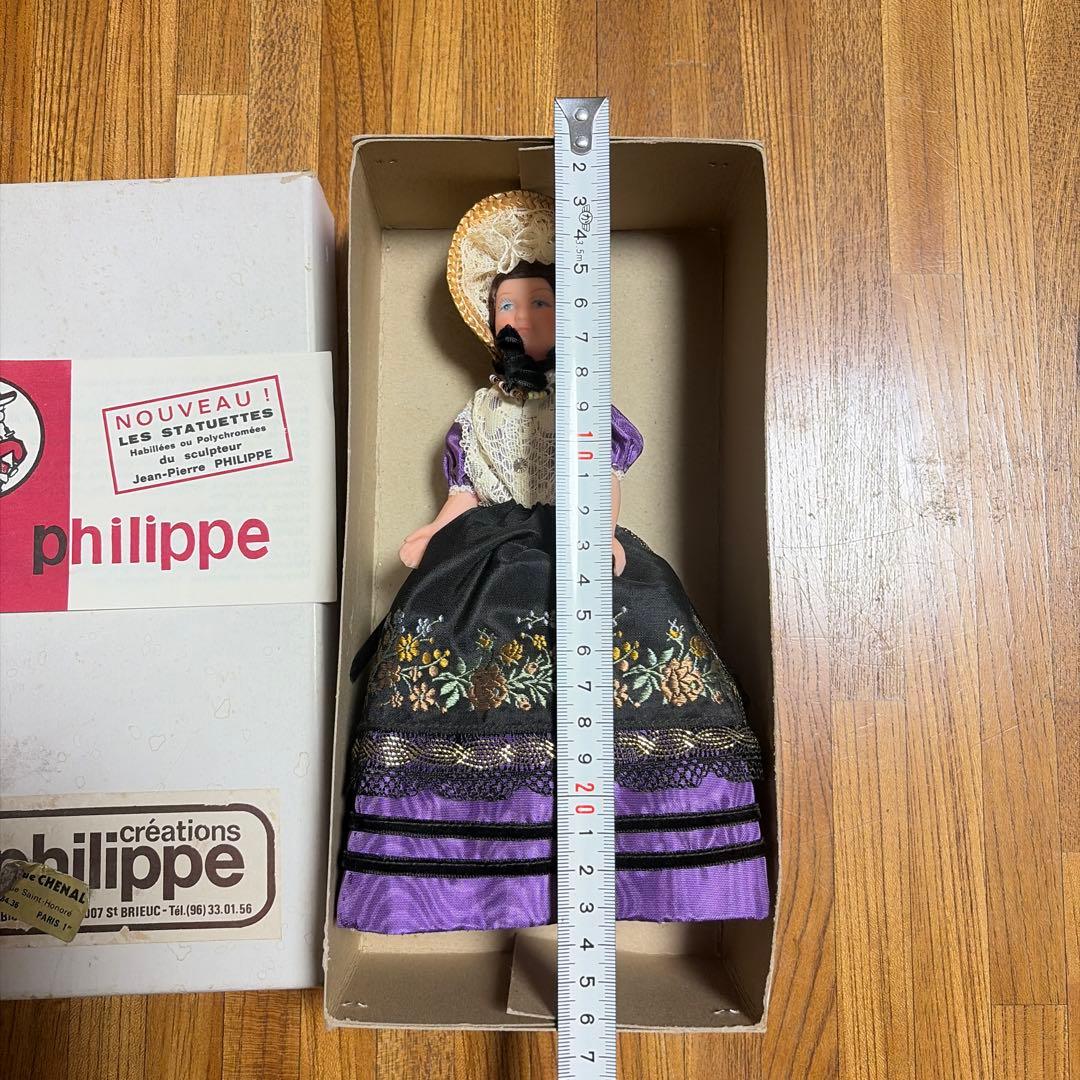 フランス製 ヴィンテージ 民族衣装 人形 刺繍 箱付