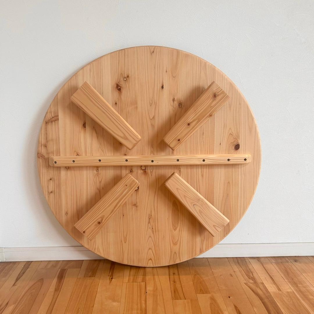 【つい触りたくなる国産ヒノキの折畳みちゃぶ台】直径90㎝【サイズオーダー可】