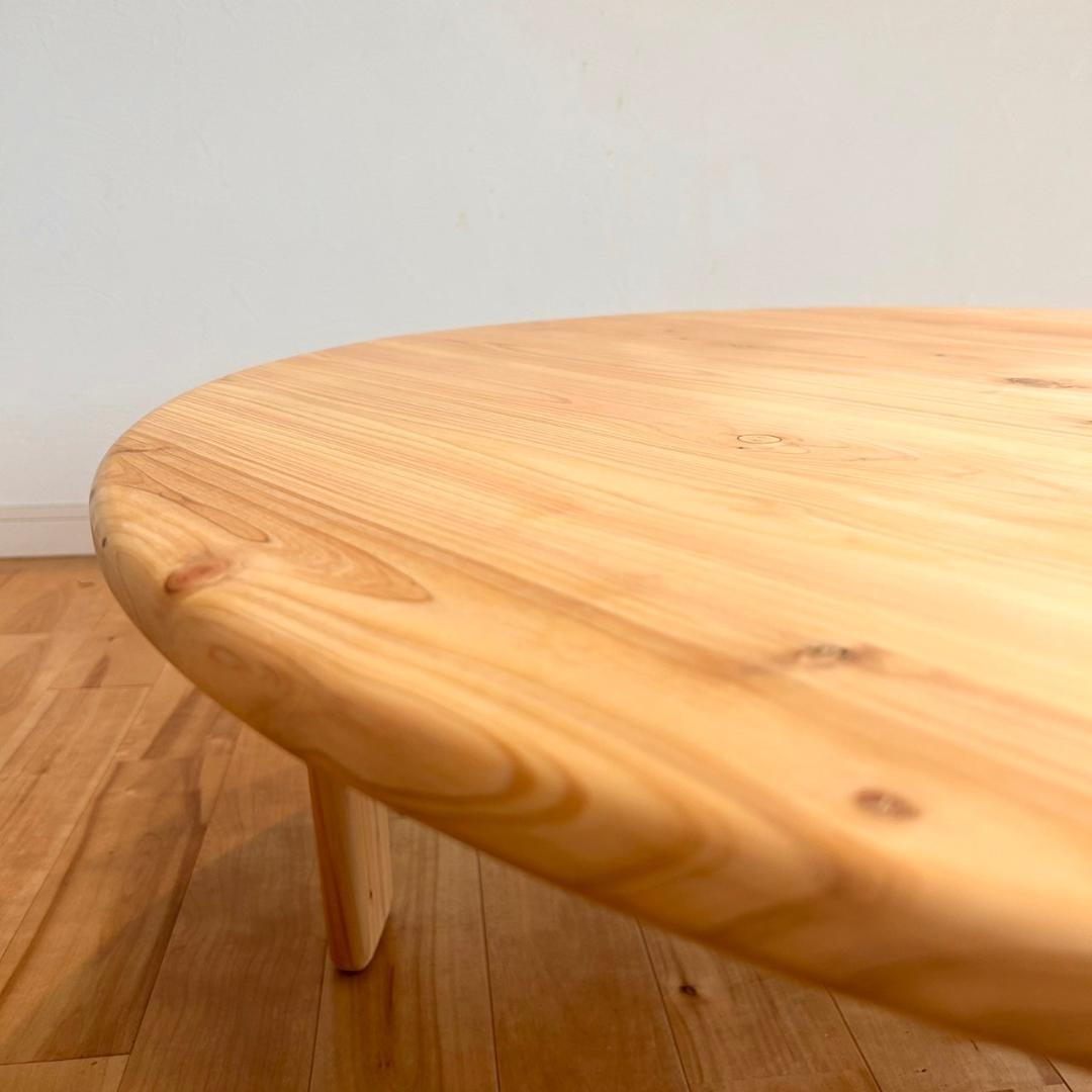 【つい触りたくなる国産ヒノキの折畳みちゃぶ台】直径90㎝【サイズオーダー可】