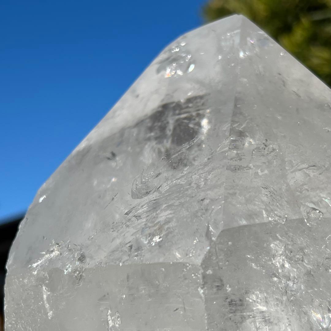 ✳️超破格‼️大迫力水晶ポイント✨ハイクオリティ✨虹入り 水晶 六角柱 原石 天然石