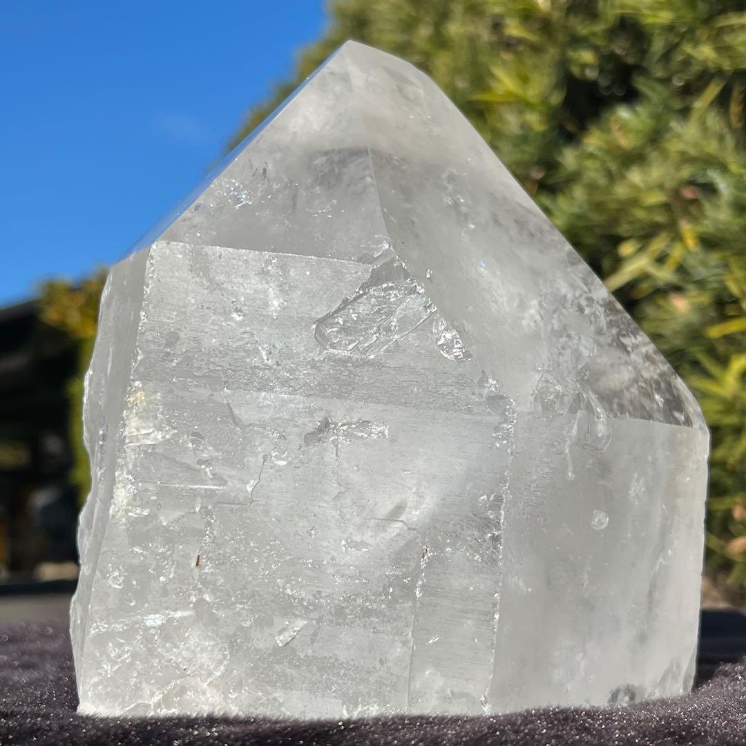✳️超破格‼️大迫力水晶ポイント✨ハイクオリティ✨虹入り 水晶 六角柱 原石 天然石