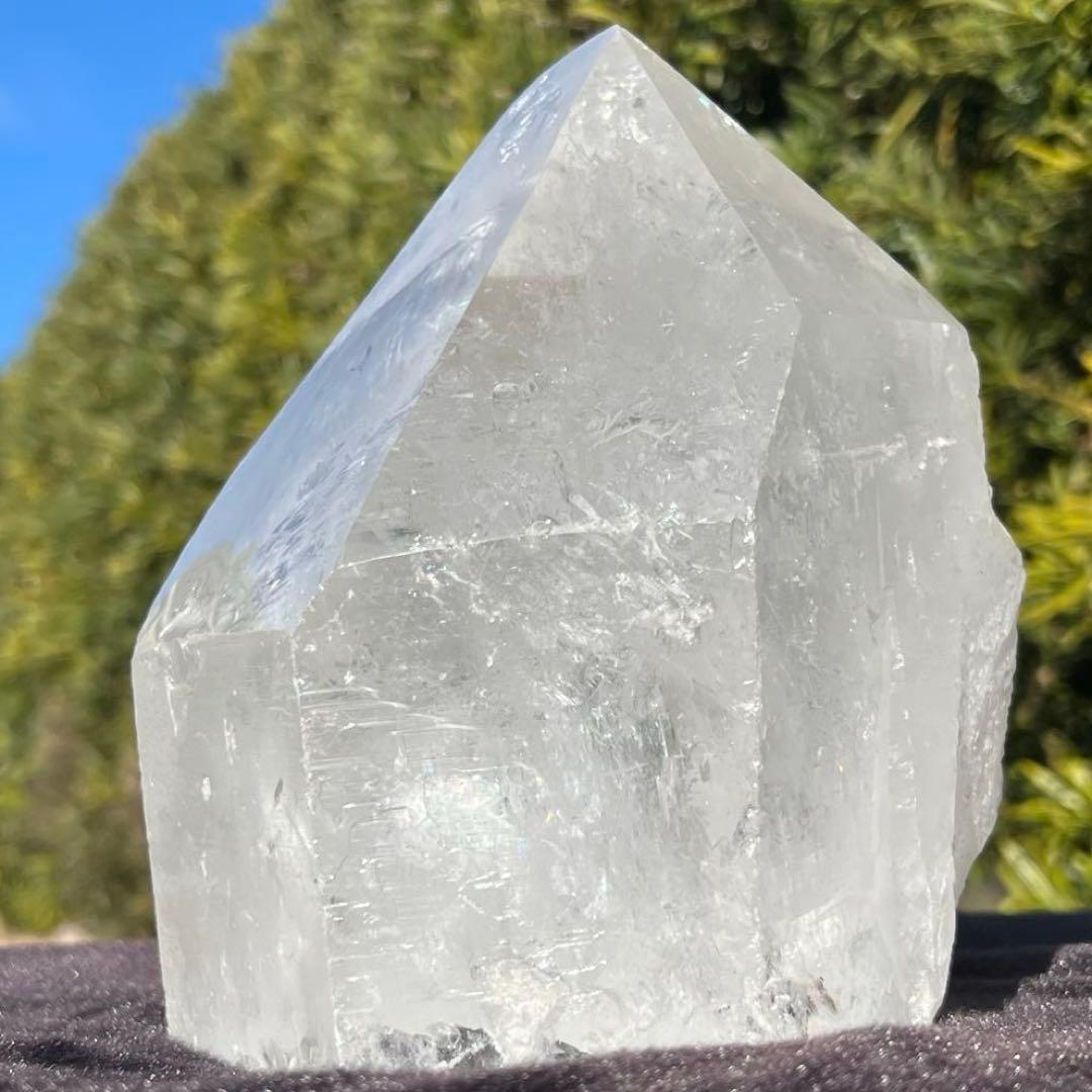 ✳️超破格‼️大迫力水晶ポイント✨ハイクオリティ✨虹入り 水晶 六角柱 原石 天然石
