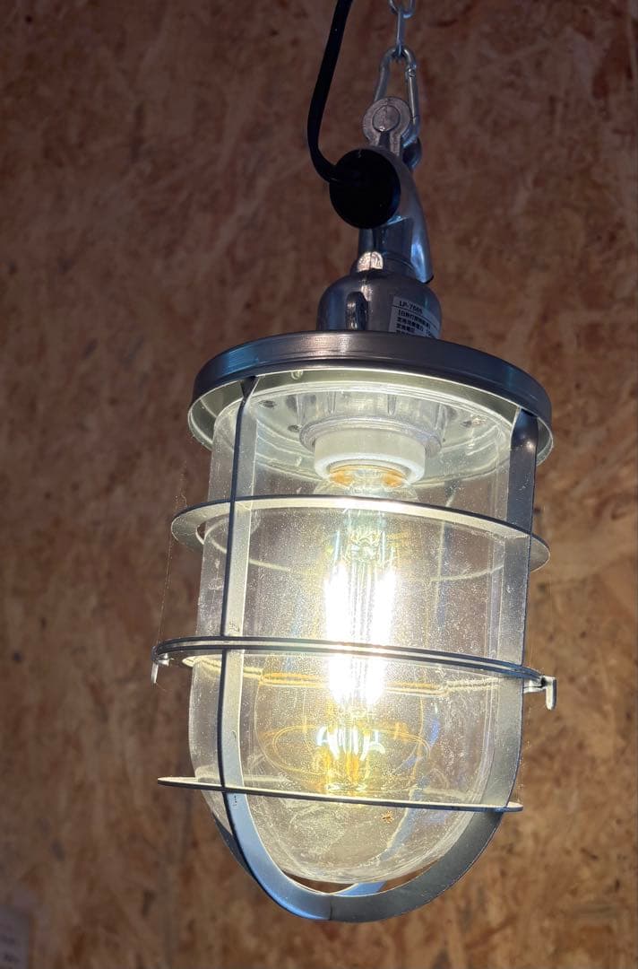 工業風ペンダントライト クリア・シルバー