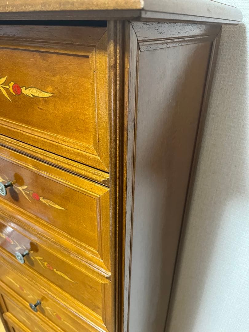 イタリア製 7段チェスト chest 象嵌 タンス アンティーク