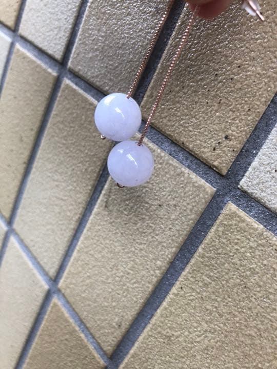 翡翠 桜色 ピアス