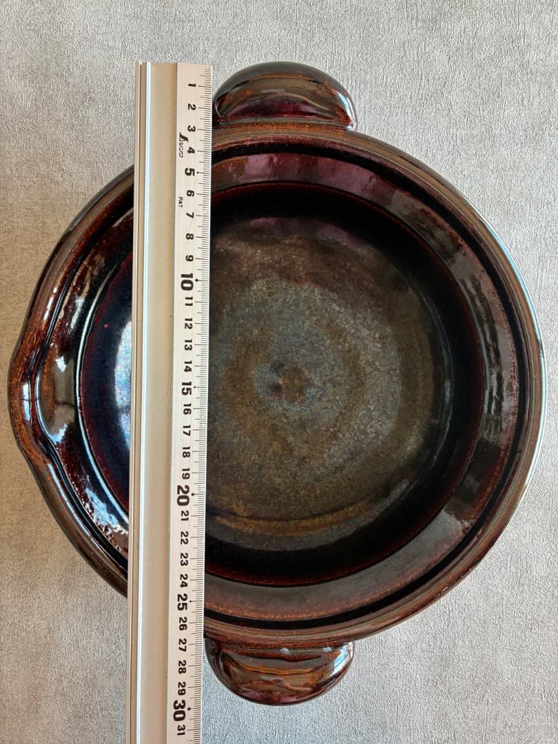 伊賀焼土楽 口付黒鍋 8寸 土鍋