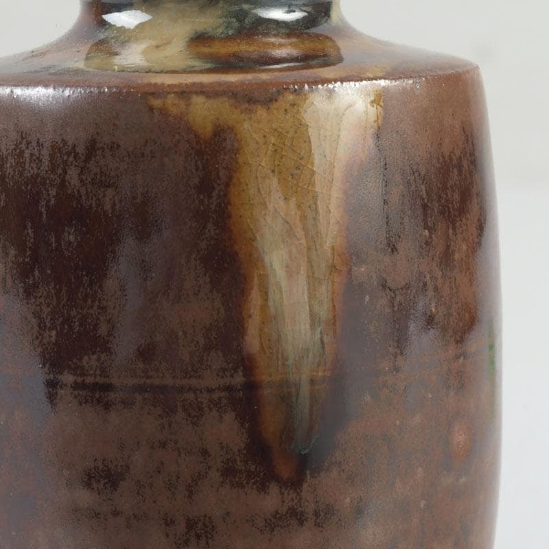 茶道具　高取焼　比古焼　藤崎寿山造　肩衝茶入　仕覆付　共箱　V　9824