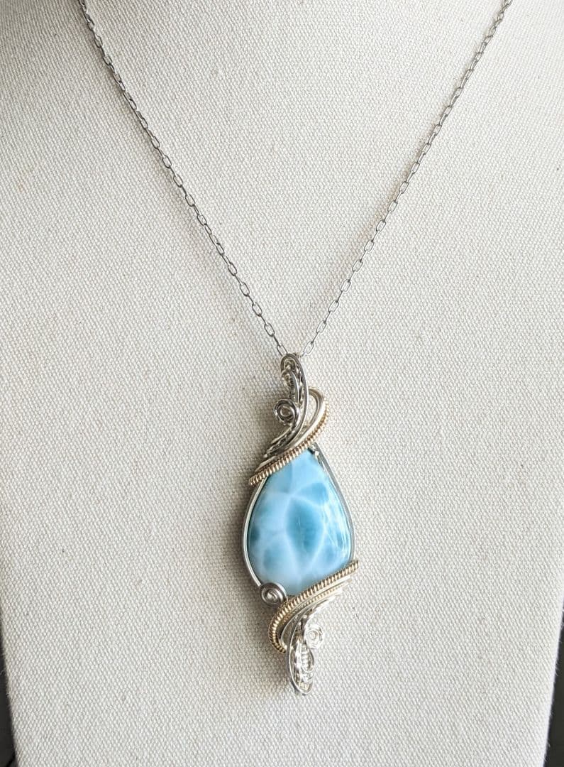 【16日まで】アルゲンティウムシルバーK14gfラリマー❅ワイヤーアートPT