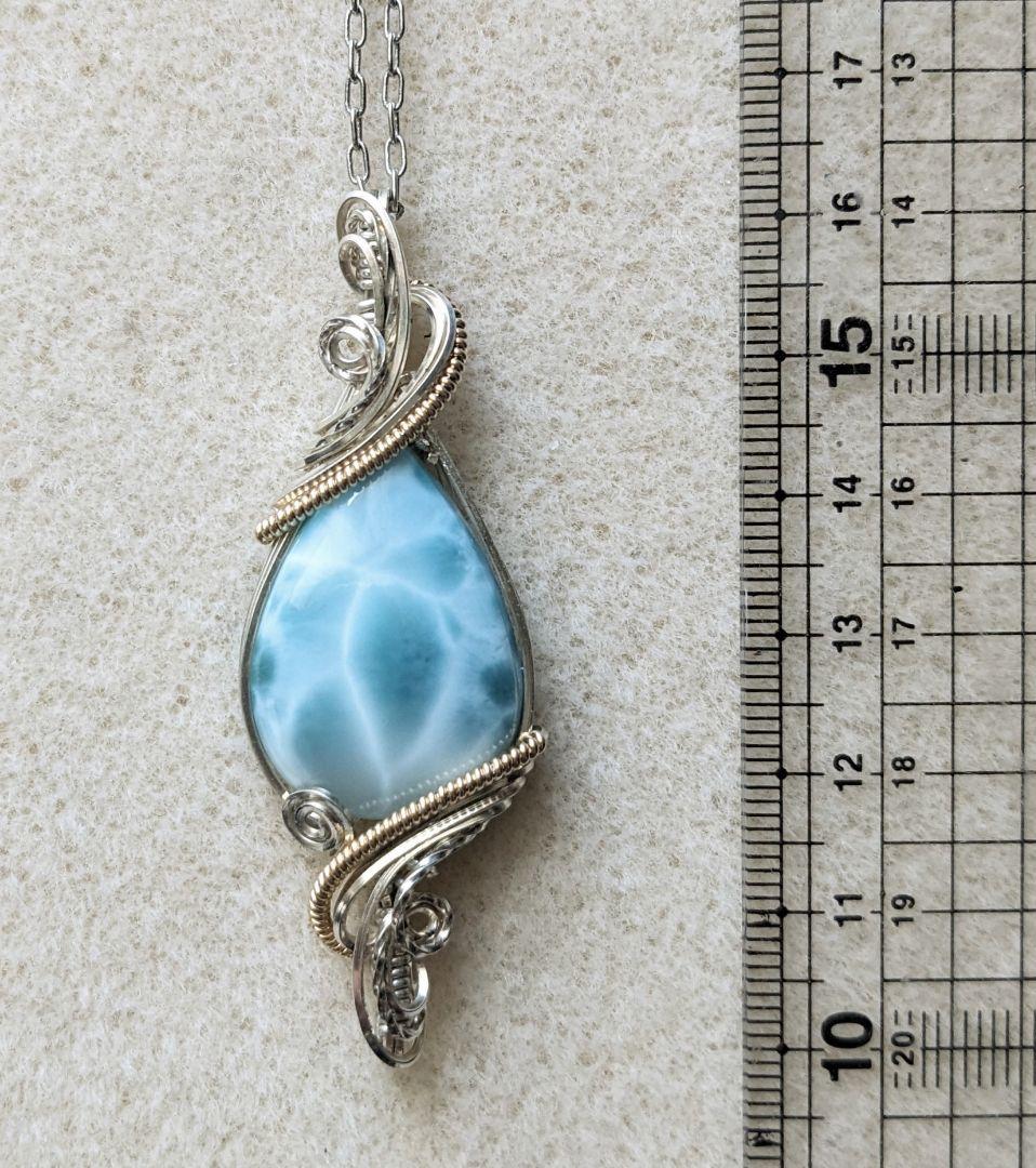 【16日まで】アルゲンティウムシルバーK14gfラリマー❅ワイヤーアートPT