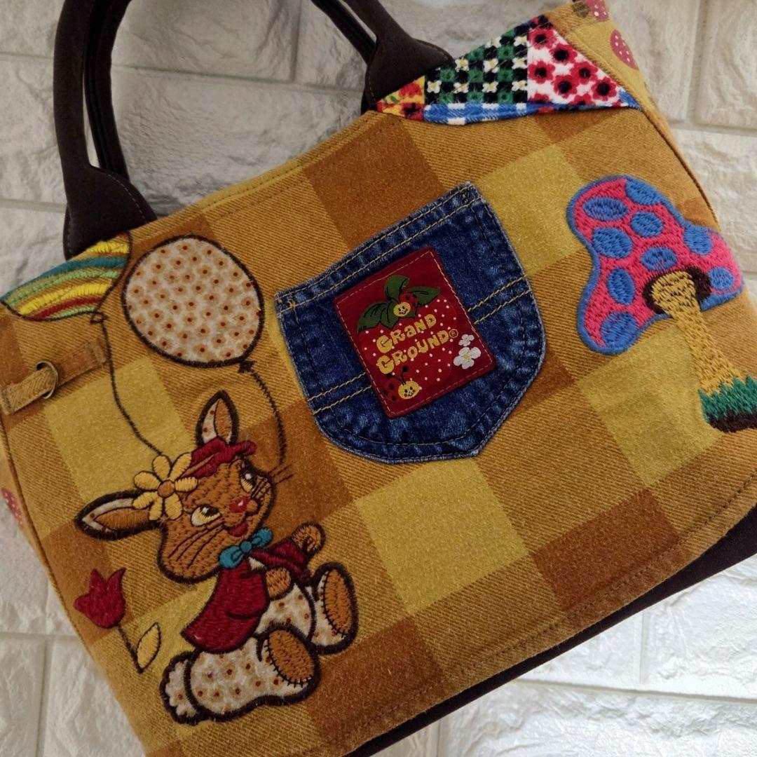 920 デニム＊リメイク＊刺繍＊バッグ＊トートバッグ