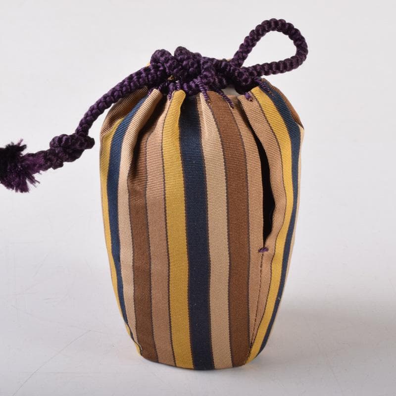 茶道具　膳所焼　淡海ぜぜ　陽炎園造　肩衝茶入　仕覆付　共箱　C　7404