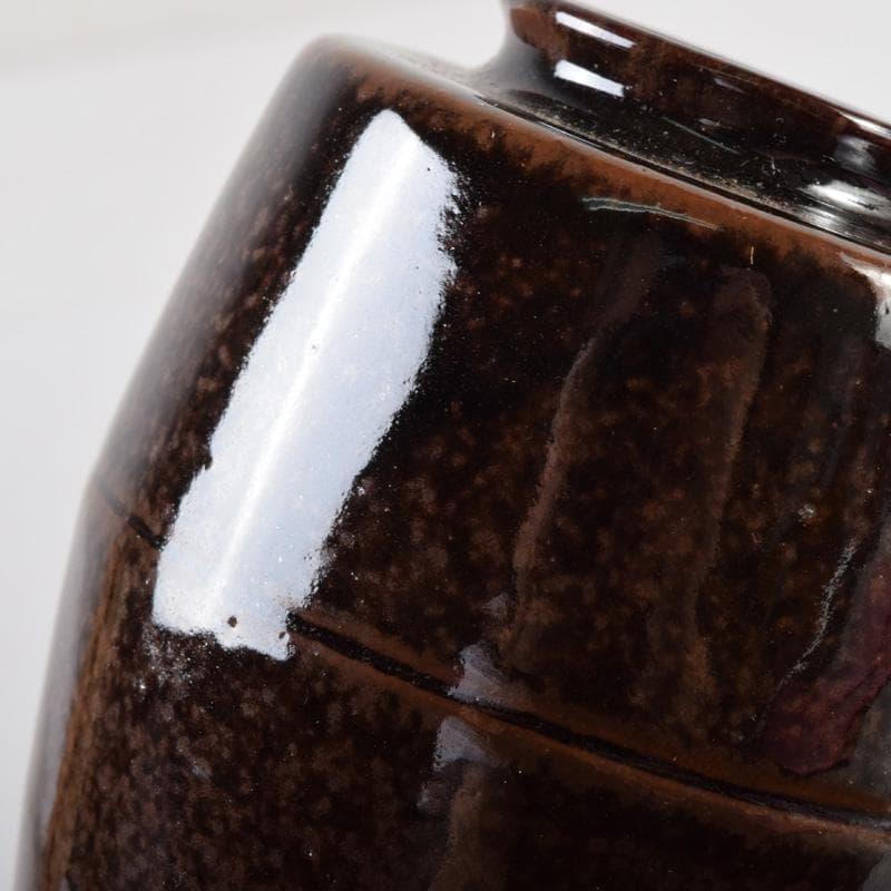 茶道具　膳所焼　淡海ぜぜ　陽炎園造　肩衝茶入　仕覆付　共箱　C　7404