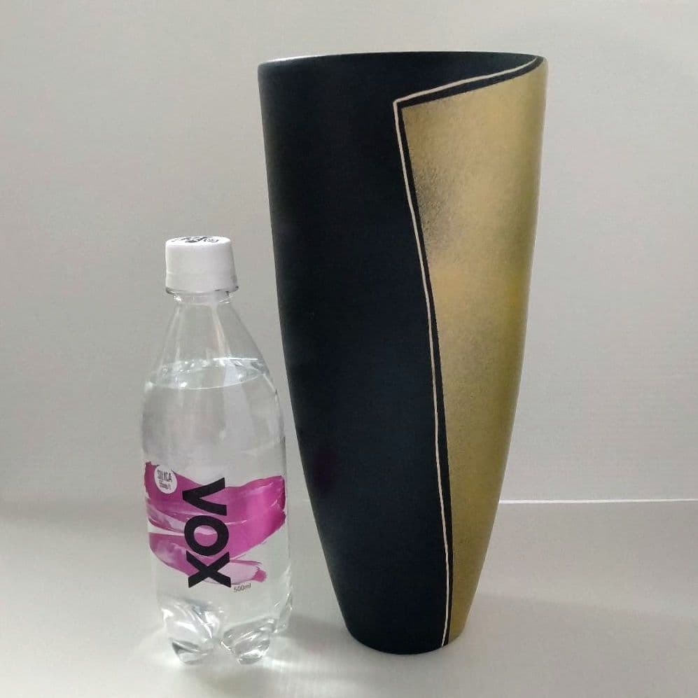 池坊 花器 立花 水盤 黒金 生け花 草月 自由花 ブラック ゴールド