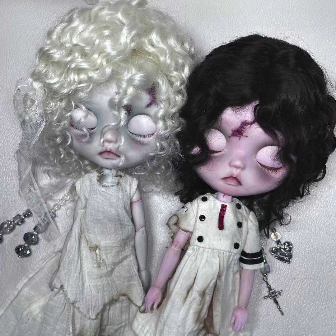 カスタムブライス 海外作家様 人形 怪我メイク 傷 ゾンビちゃん ダーク ドール