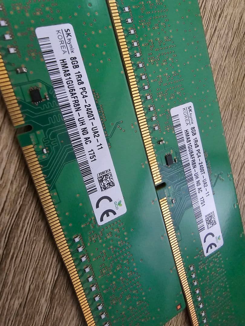 SK hynix 8GB ×2 計 16GB DDR4 2400 メモリ