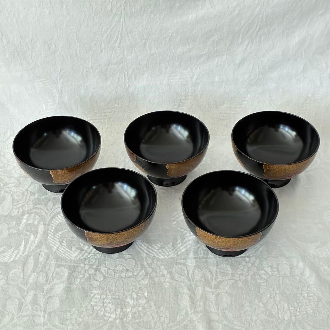最終価格★【未使用級】 山中塗 漆器 吸物椀 春秋 雑煮碗 ハレの日