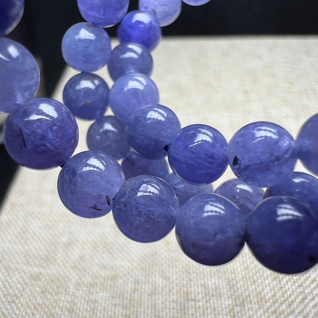 【78102】 天然 タンザナイト 5mm 54cm 3連ブレスレット