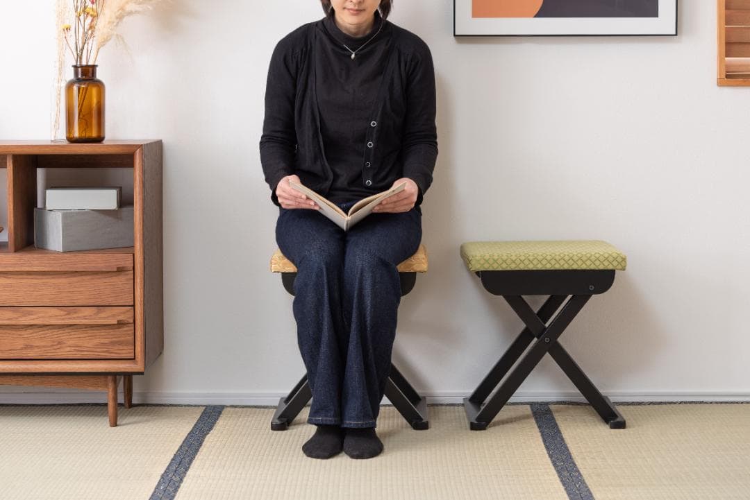 法事 スツール 仏間 仏具 上品 椅子 和室 グリーン BC-115 N01