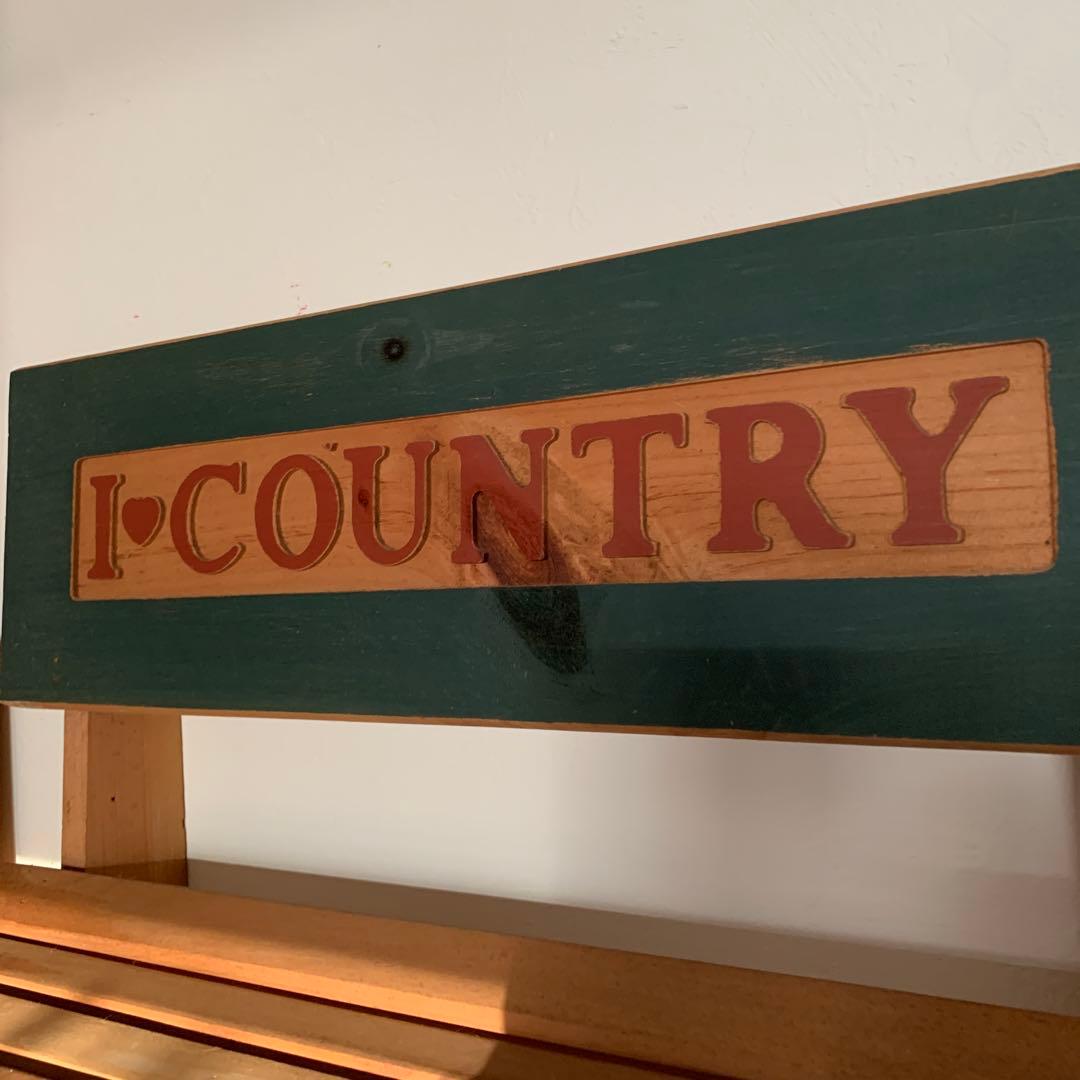 I♥COUNTRY パイン材　木製ベンチ　アメリカンカントリー小家具