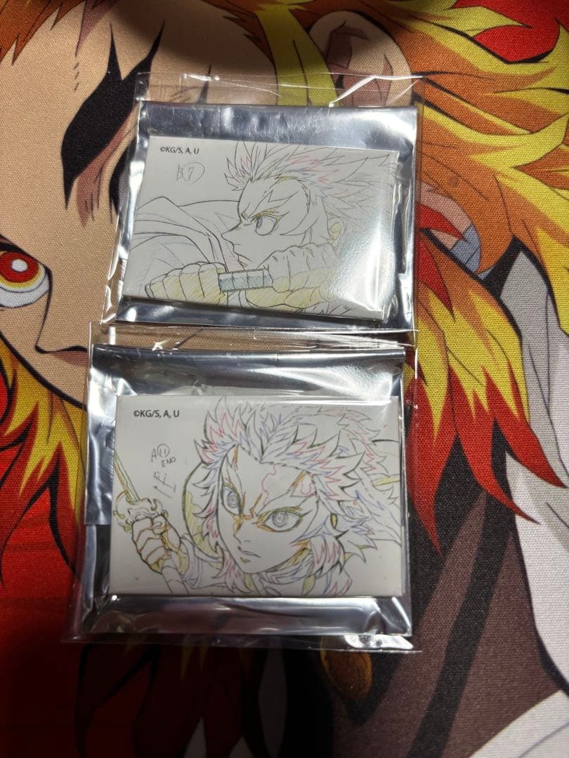 た*ん様 鬼滅　原画　スクエア缶バッジ　煉獄杏寿郎