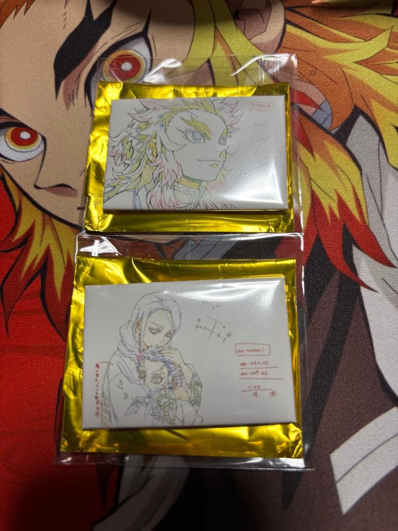 た*ん様 鬼滅　原画　スクエア缶バッジ　煉獄杏寿郎